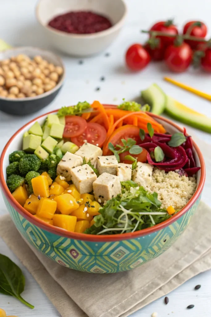 Bol bouddha végétarien coloré et équilibré