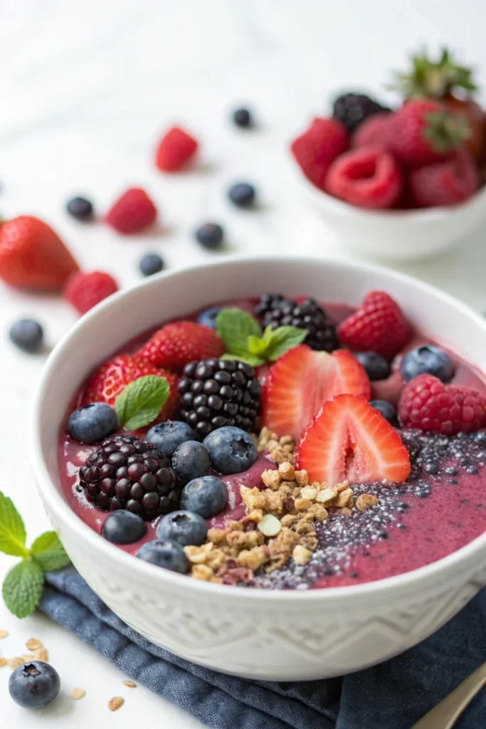 Bol smoothie aux baies, sain et vitaminé