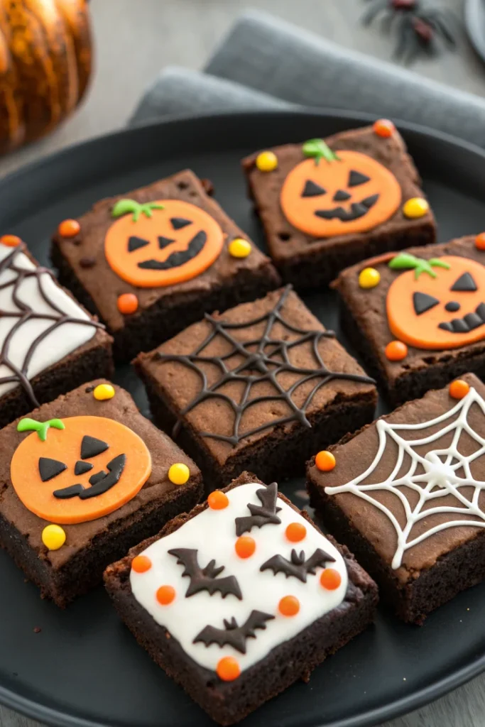 Brownies festifs d’Halloween en bouchées créatives