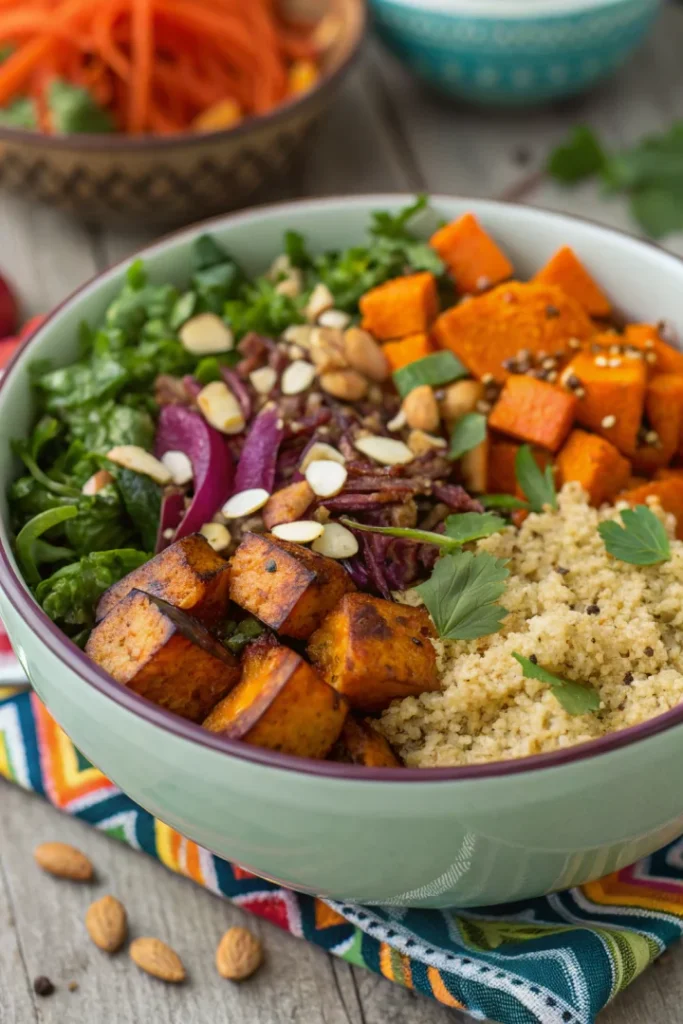 Buddha Bowl aux patates douces rôties et quinoa parfumé