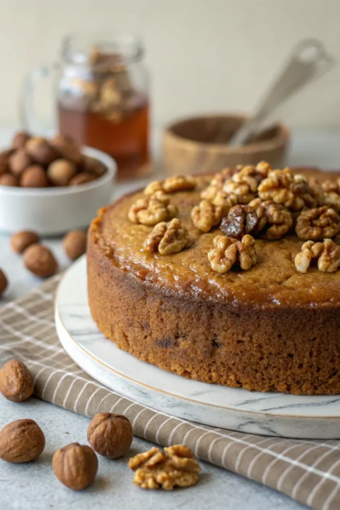 Cake aux noix du Périgord et miel de châtaignier
