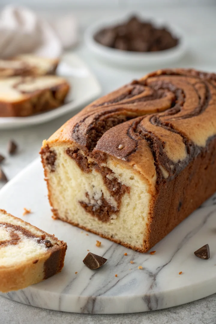 cake, marbré, vanille, chocolat recette croustillante et plus saine