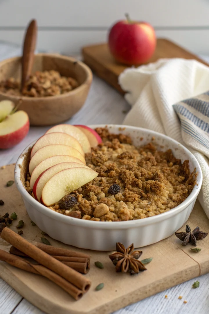 crumble, pommes, automne, dessert recette croustillante et plus saine