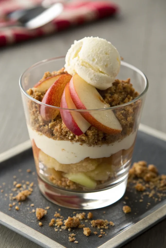 Crumble de pommes classique revisité en verrine chic