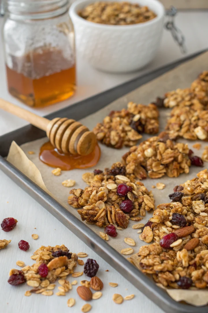granola, miel, croustillant, healthy recette croustillante et plus saine