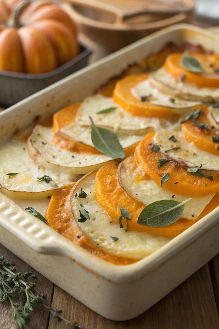 Gratin de courge et reblochon à la sauge