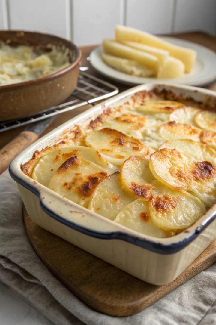 Gratin, Pommes, Terre, Crème recette croustillante et plus saine
