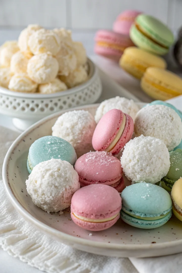 macarons vegan, noix de coco, dessert healthy, meal planning créatif façon brunch