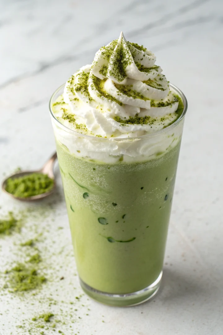 matcha, glacé, boisson, énergie recette croustillante et plus saine