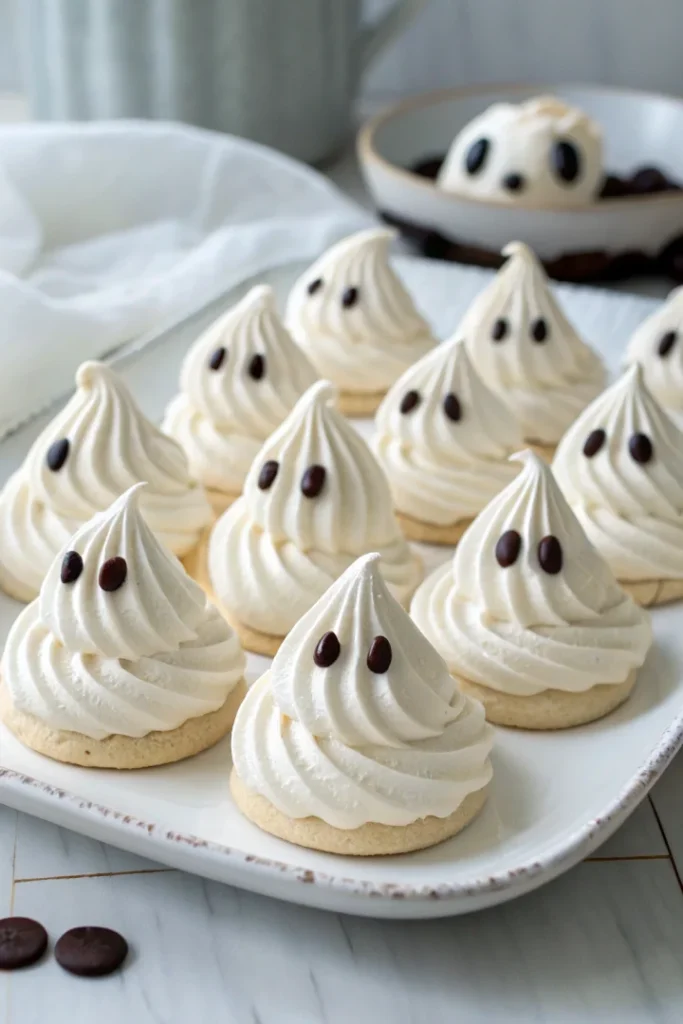 Meringues fantômes d’Halloween façon pâtisserie fine