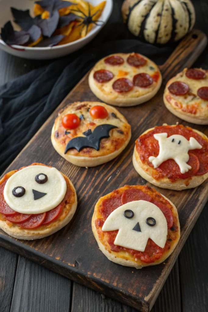 Mini pizzas Halloween revisitées façon créative