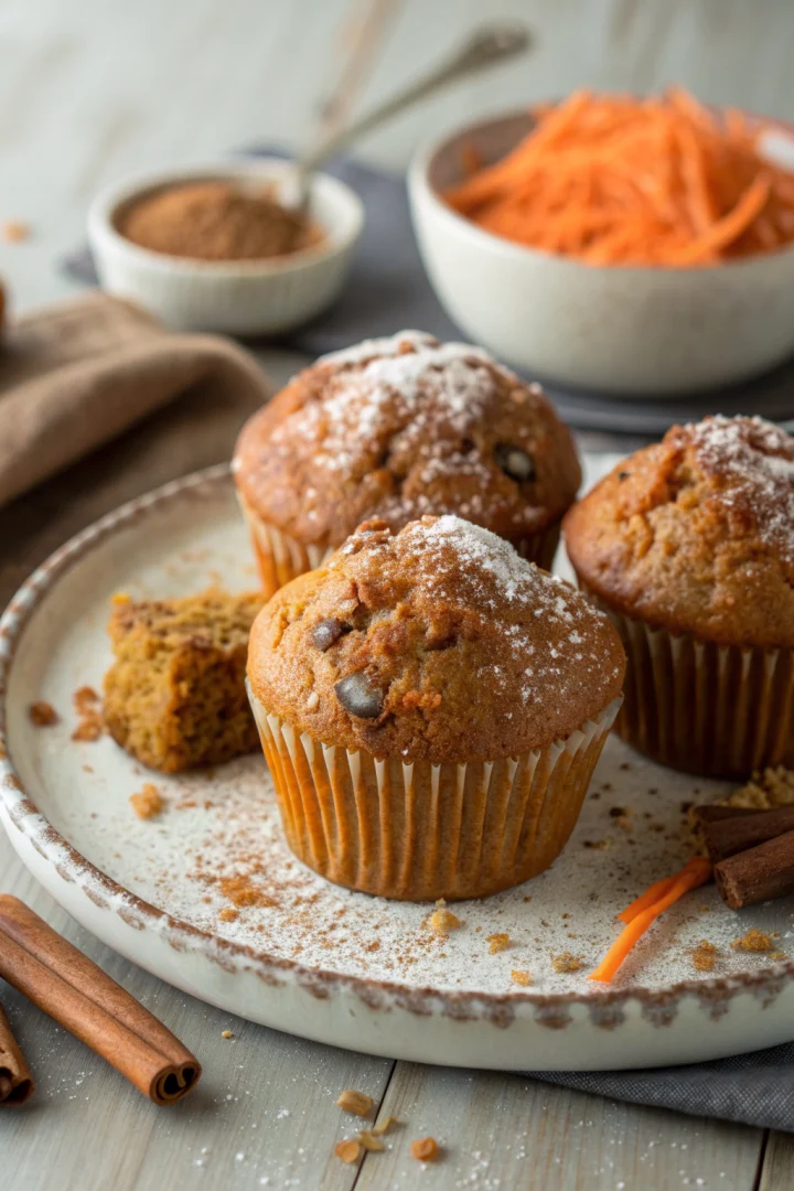 muffins carottes, épices, recette healthy, goûter créatif façon brunch