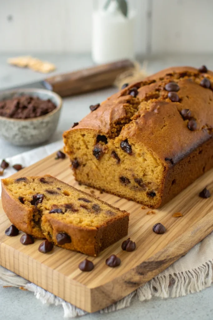 Pain moelleux au potimarron et pépites de chocolat noir (Pumpkin Bread)