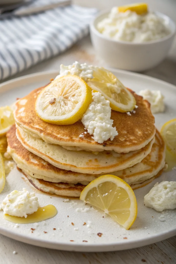 pancakes, citron, ricotta, brunch recette croustillante et plus saine