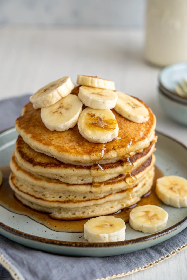pancakes, banane, protéiné, petit-déjeuner recette croustillante et plus saine