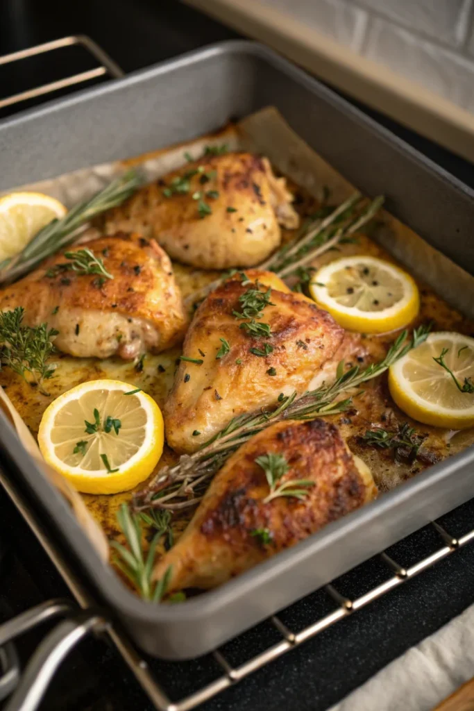 Poulet au citron et herbes au four : repas sain et rapide