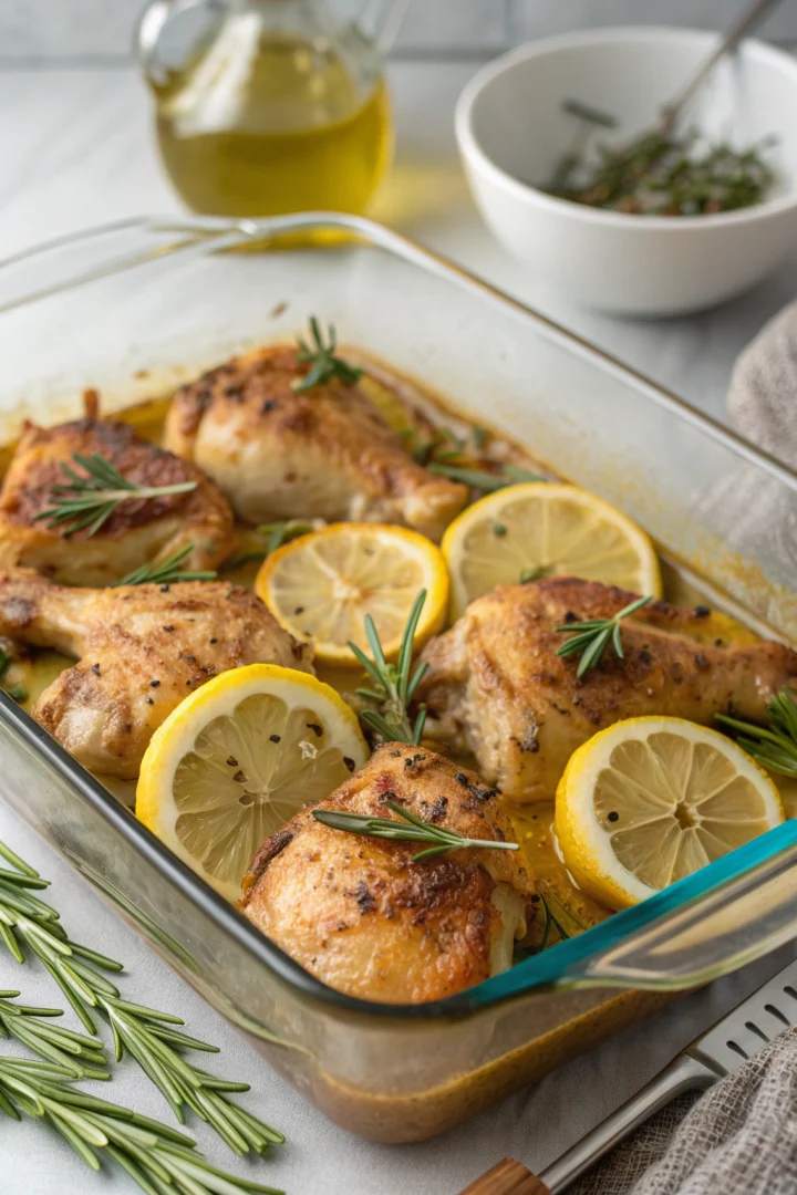 poulet, citron, herbes, sain recette croustillante et plus saine