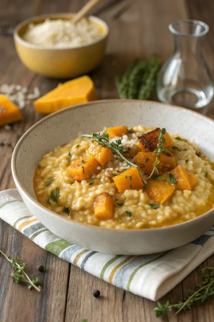 Risotto au potimarron et vin jaune du Jura