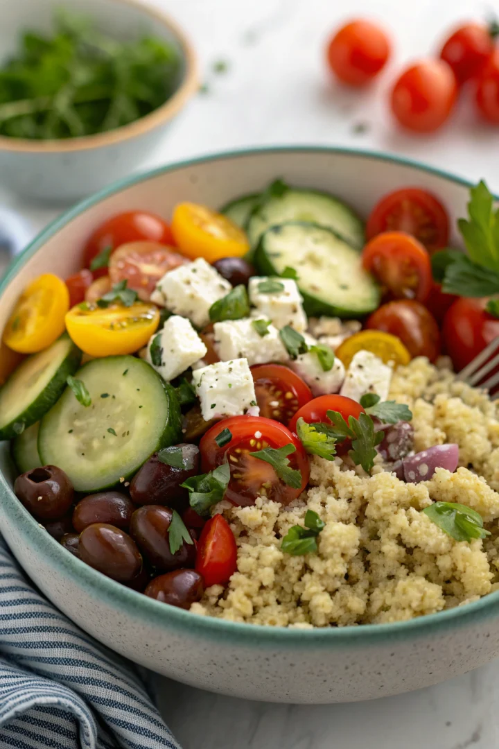 salade de quinoa, recette healthy, lunch équilibré, meal planning créatif façon brunch