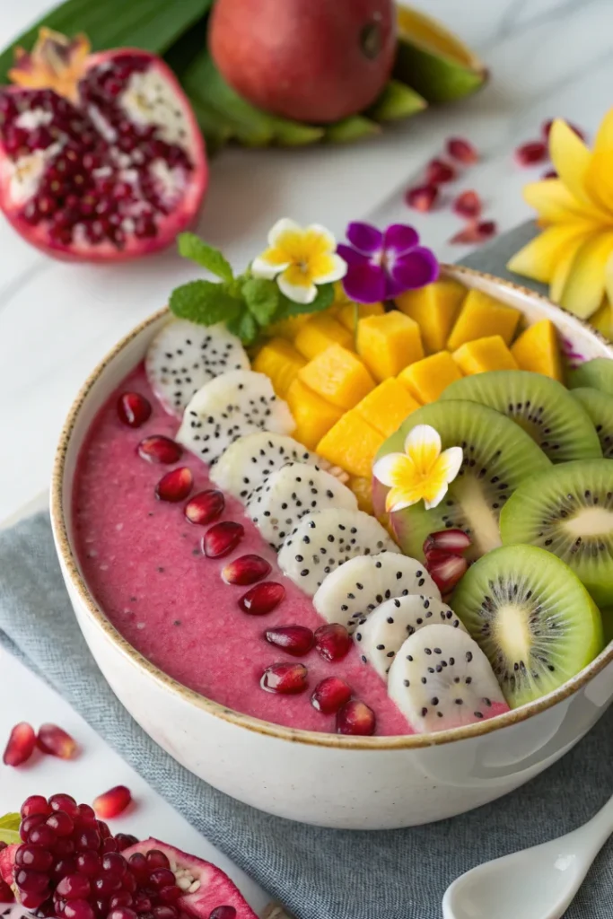 Smoothie Bowl artistique aux fruits exotiques