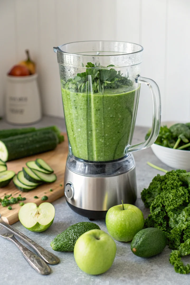 smoothie, vert, détox, vitaminé recette croustillante et plus saine