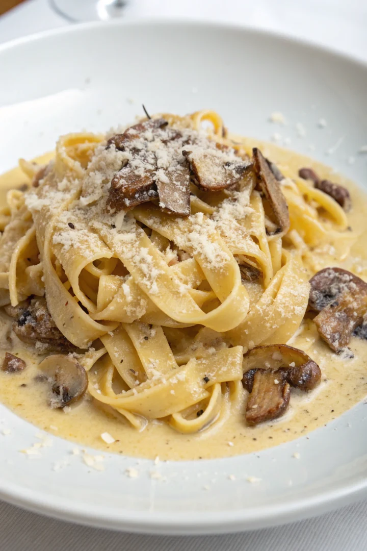 pâtes cèpes, recette automne, crème champignons créatif façon brunch