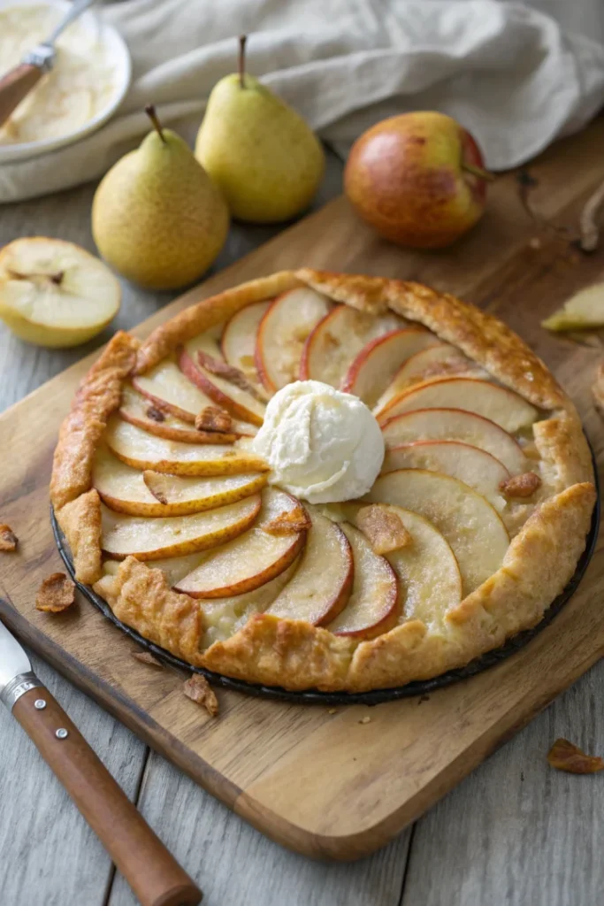 Tarte rustique aux pommes et crème d’amande (Pear & Apple Galette)