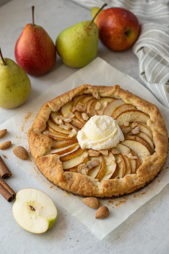 tarte pommes, crème amande, dessert automne créatif façon brunch