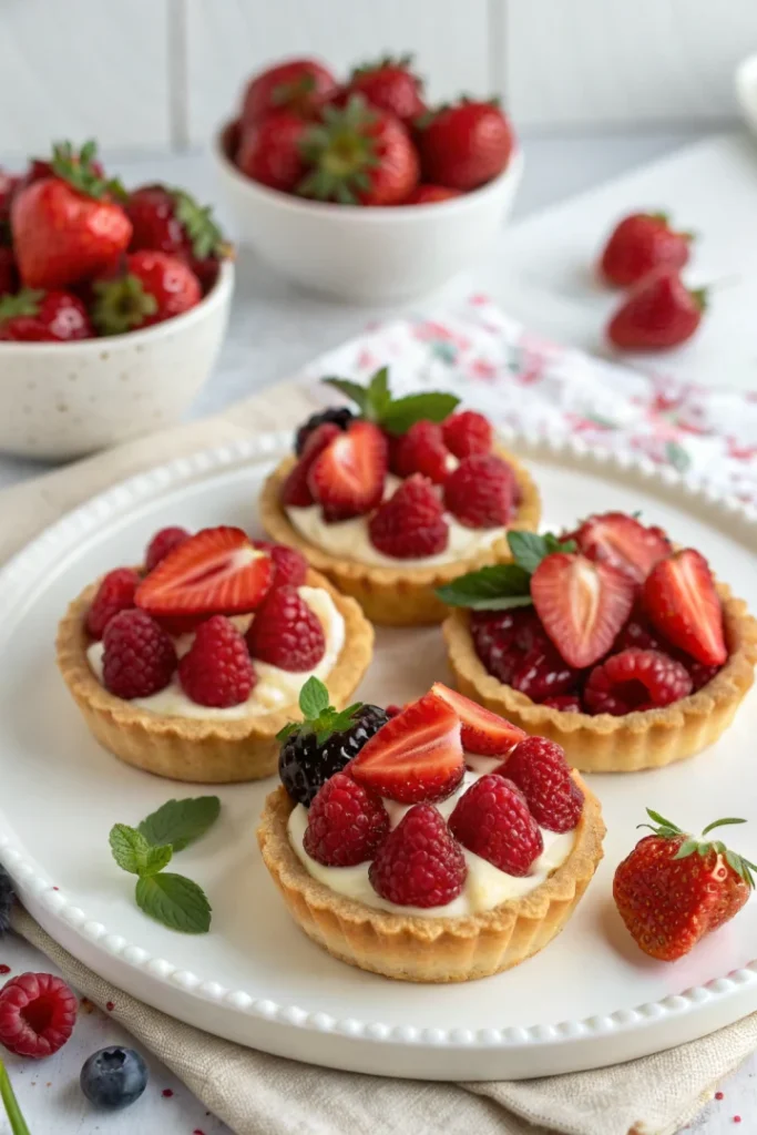 Tartelettes aux fruits rouges et crème légère : dessert facile et original
