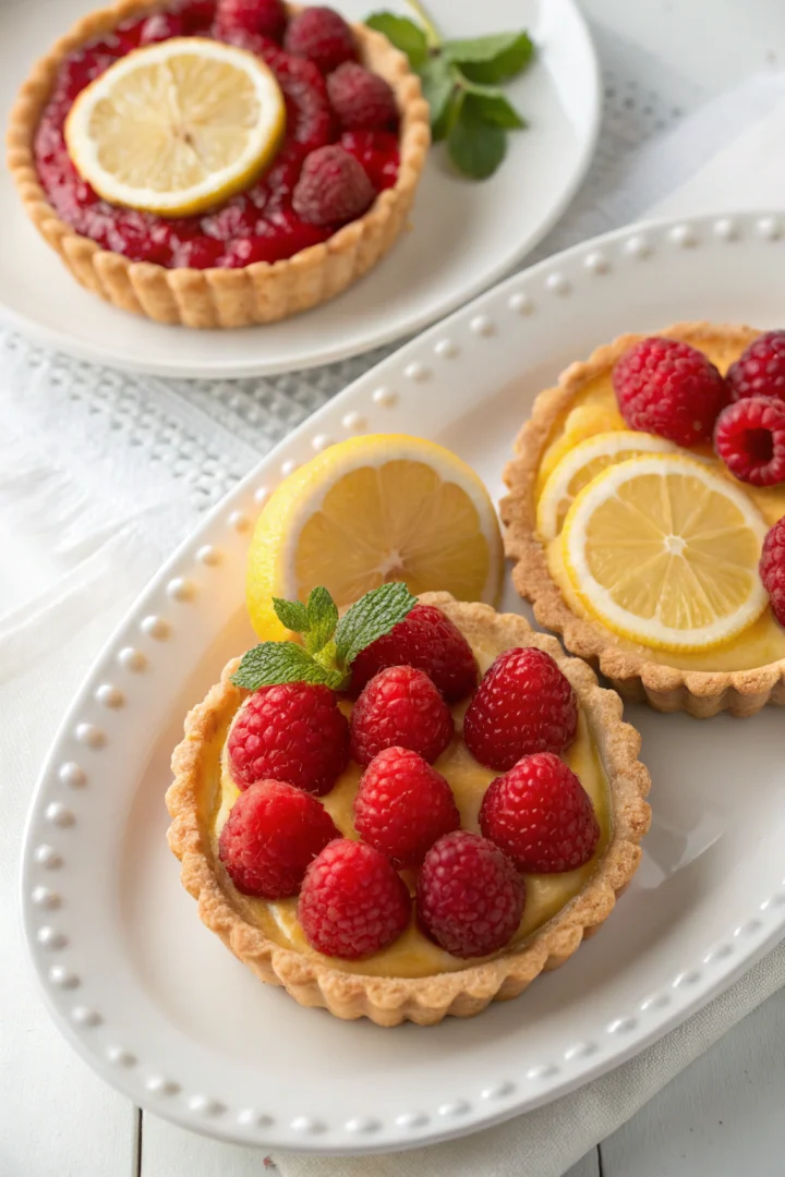 tartelette citron, framboise, dessert rapide, meal planning créatif façon brunch