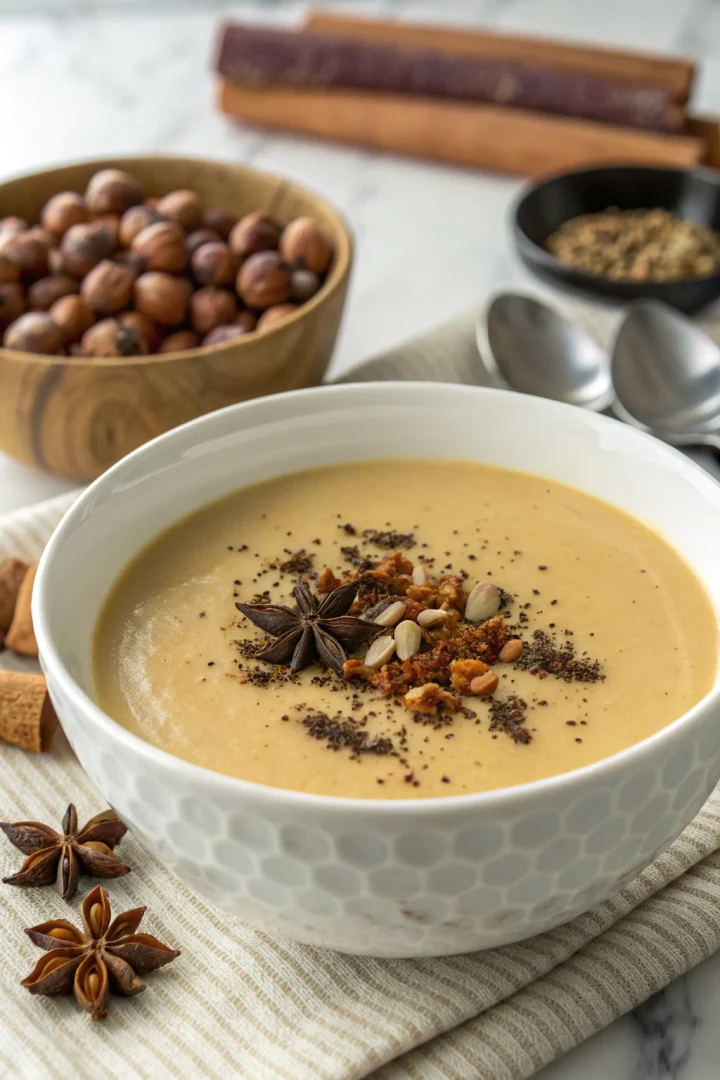 velouté, châtaignes, épices, magiques recette croustillante et plus saine