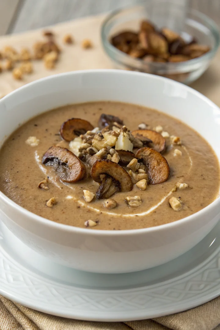 soupe champignons, recette forestière, velouté noisette créatif façon brunch