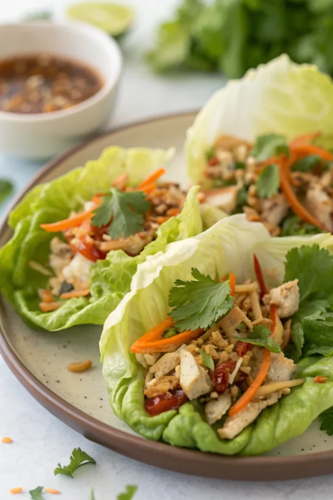 Wraps de laitue au poulet à la thaïlandaise