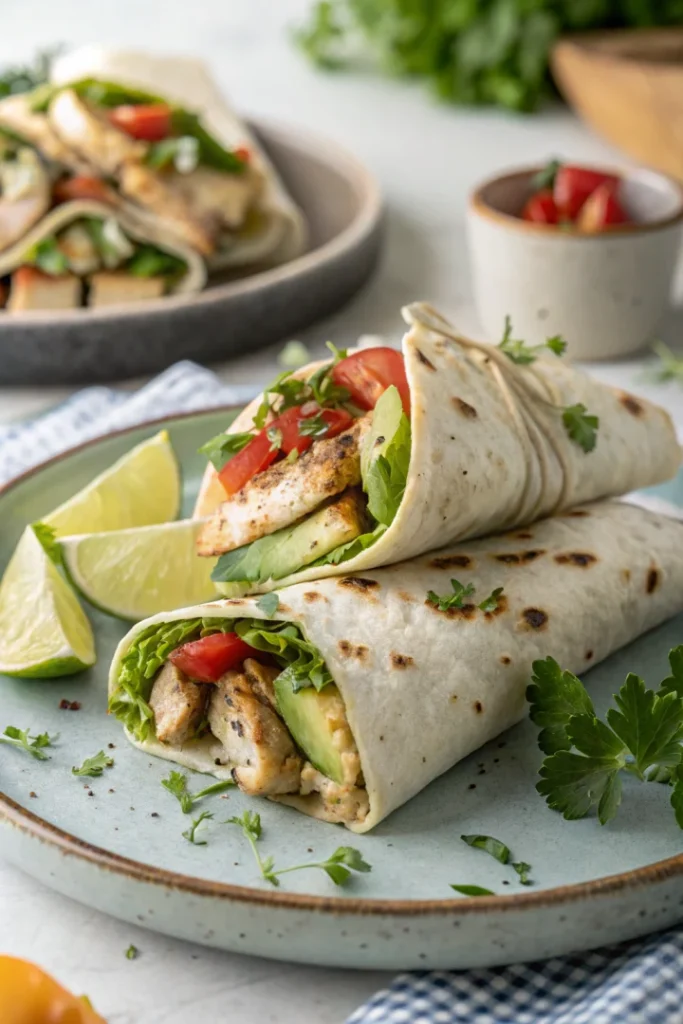Wraps de poulet grillé et avocat façon bistro chic