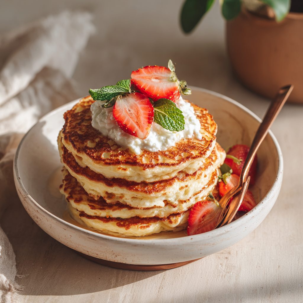 Étape pâte — Pancakes Cottage Cheese français au fromage blanc fermier