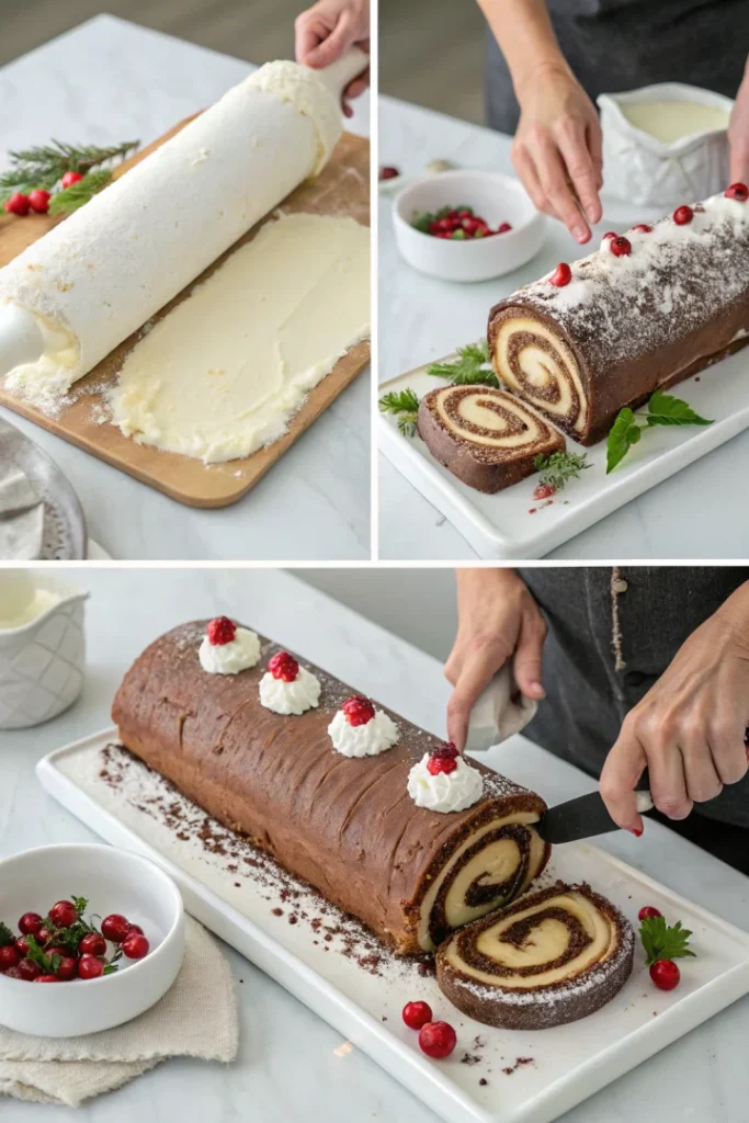 Bûche Noël : 4 étapes sublimes
