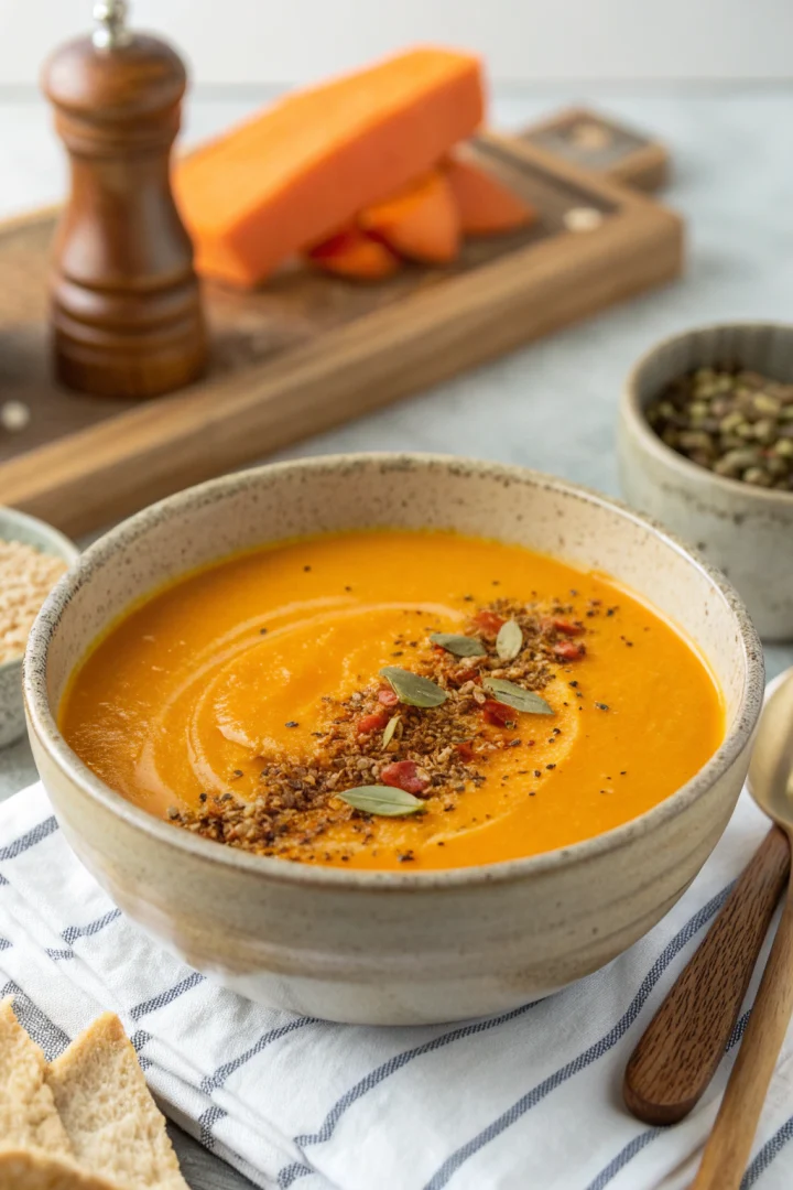 soupe, carotte, épices, vitalité avec des ingrédients frais