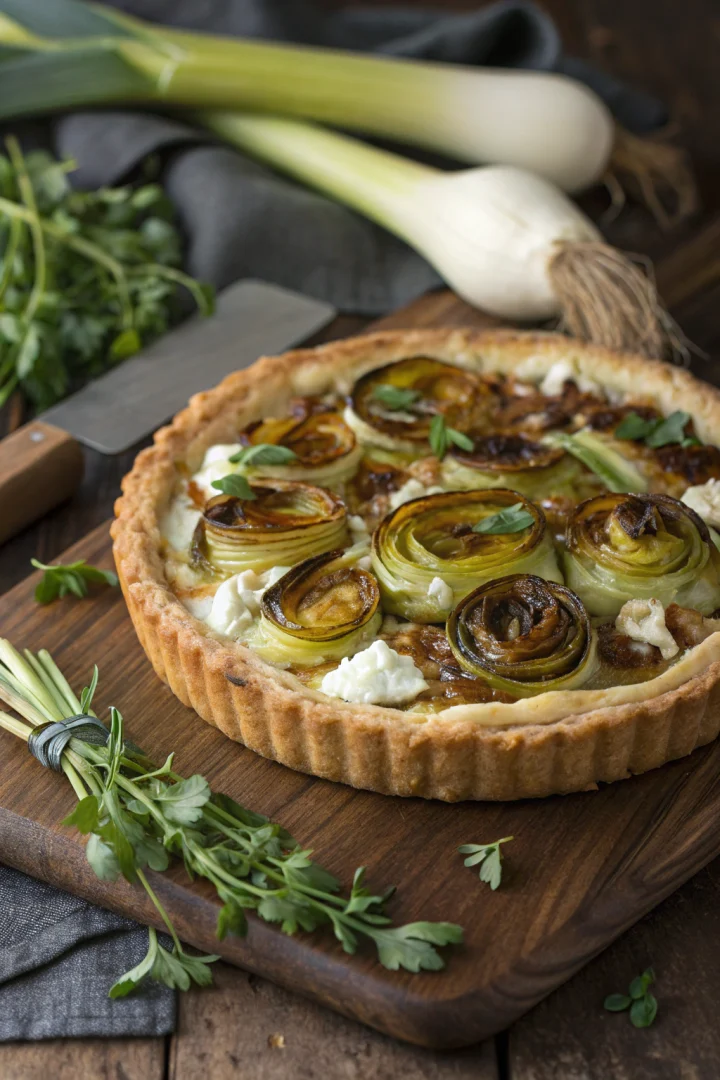 tarte, poireaux, chèvre, fondantes recette croustillante et plus saine