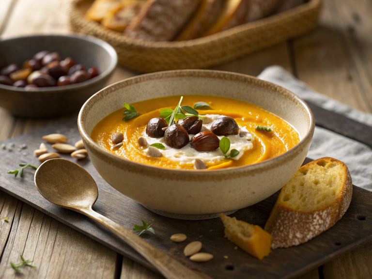 Ce velouté de potimarron aux châtaignes est une caresse d&rsquo;automne dans votre assiette