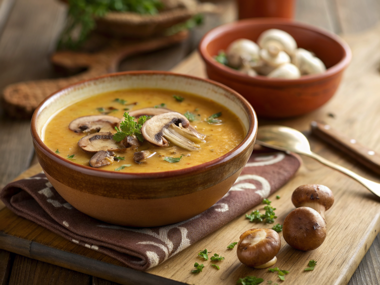 Cette soupe de champignons forestiers est un véritable câlin comestible qui embaume la forêt